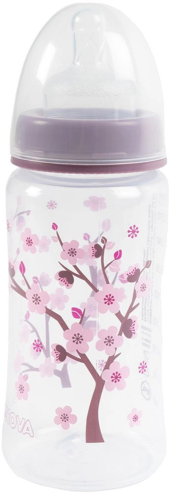 Biberon per neonati Poupy con collo largo decorato da 300 ml