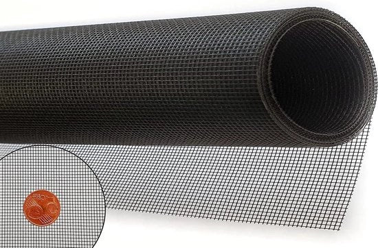 Insecto repellente reticolo vetrificato a fibra ottica tagliato su misura nero - resistente UV e resistente alle scalfitture 140x250m