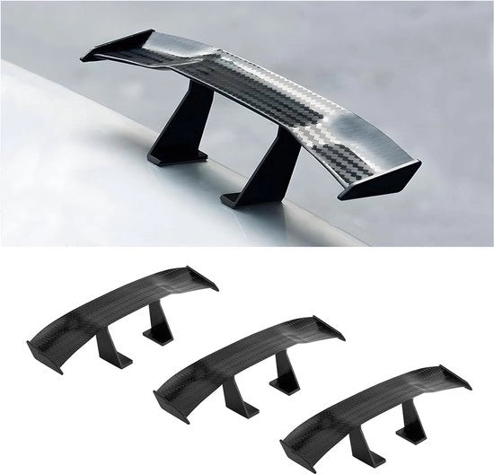 Kit di Spoiler Universale - 3 Ali di Spoiler Mini - 16,5CM - ABS Plastica - Sostenibile - Installazione Facile - Design Aerodinamico - Spoiler per Auto
