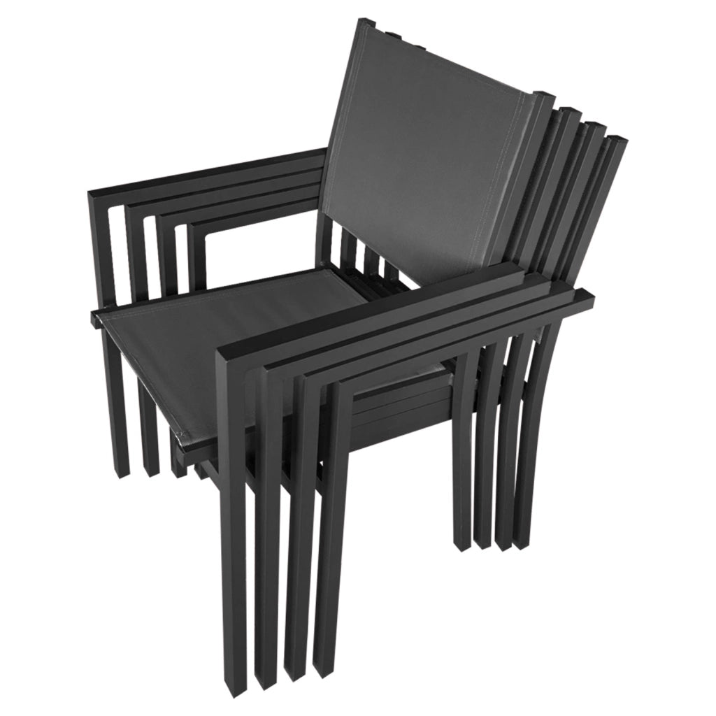 LAMPEDUSASet di mobili da giardino allungabili in textilene grigio 8 posti - alluminio antracite