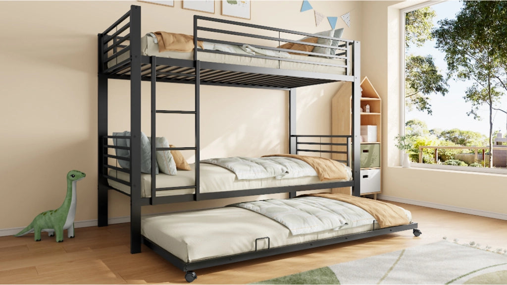 letto a castello metallo nero 90 x 200 cm