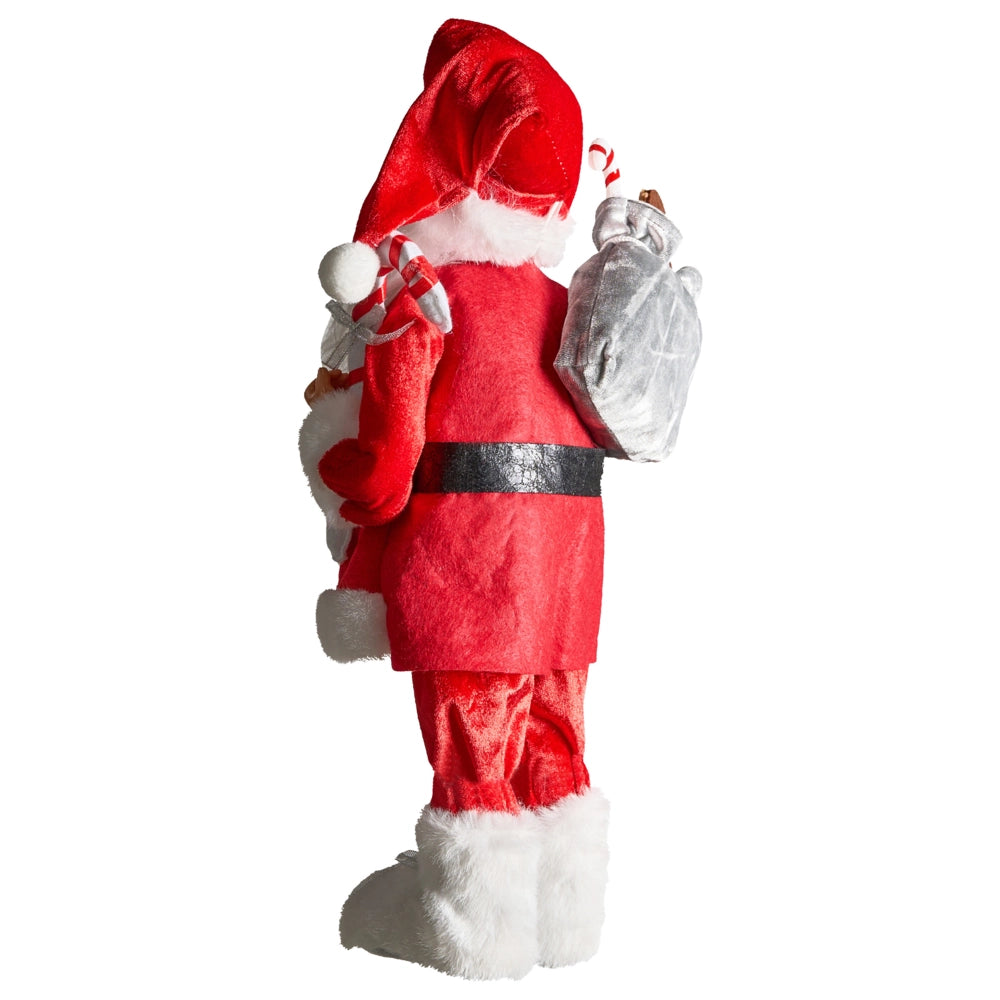 Figurina decorativa in tessuto rosso e materiale sintetico Babbo Natale Figura di Natale Ornamento di Natale