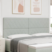 Testiera con bottoni di cristallo tufted grigio chiaro 200 cm in velluto
