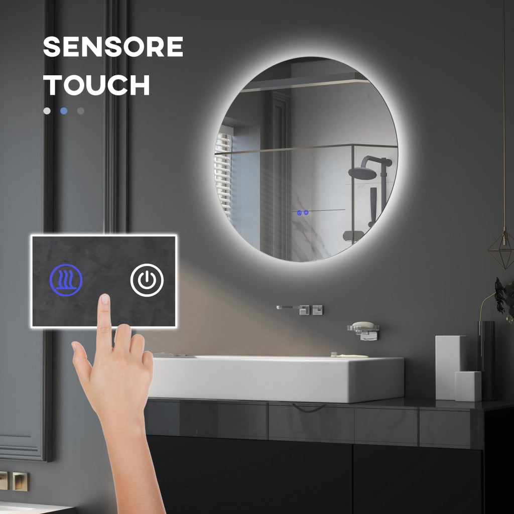 Specchio Bagno con Luci LED e Design Antiappannamento ¨C Zephmum ¨C Bianco ?70 cm