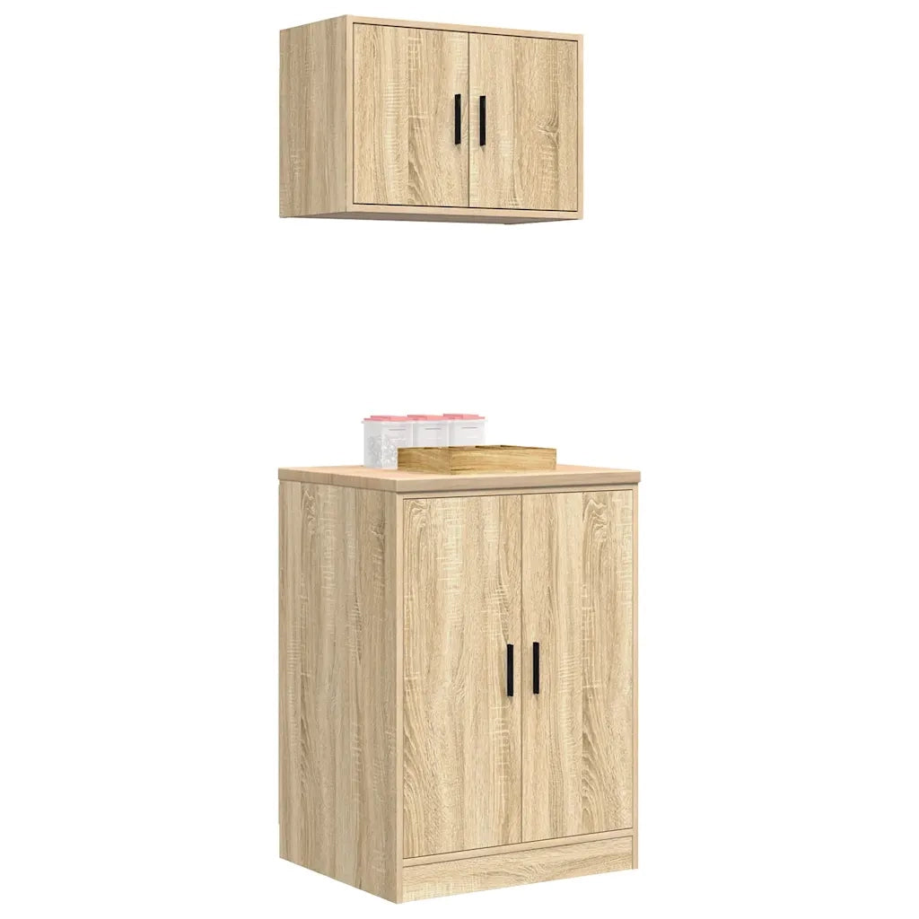 Armadi da Garage 2 pz Rovere Sonoma in Legno Multistrato 3328307