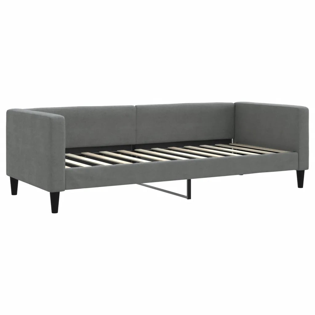Divano Letto Estraibile Cassetti Grigio Scuro 80x200cm Tessuto 3196628