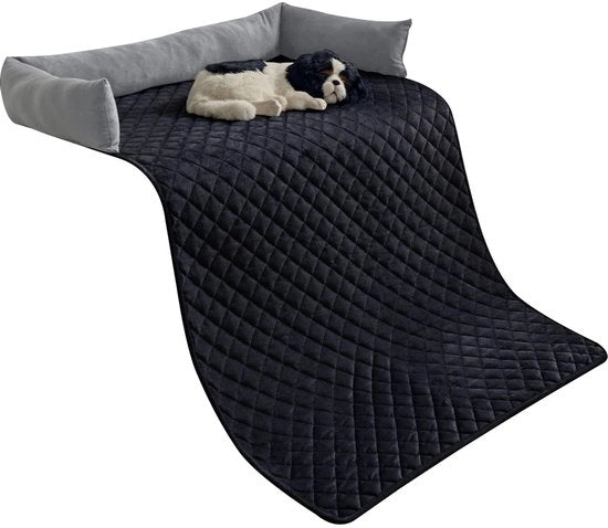 Cuscini per cani - Protezione per divano, Cuscino per cani, Cuscino per divano, Cuscino per cani, Coperta per cani, Culla per cani morbida per grandi, medi e piccoli cani (grigio-nero, 75 × 120 cm)