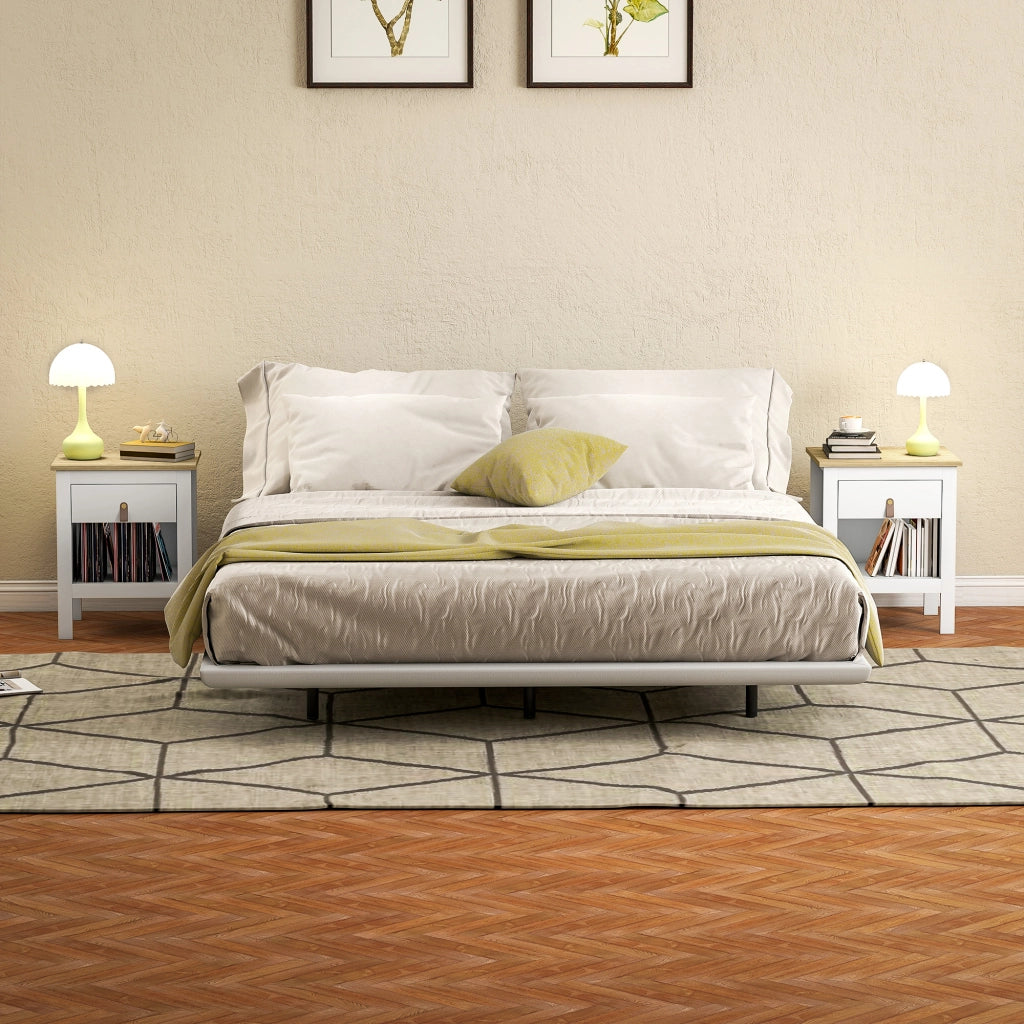 Comodino con cassetto e vano aperto ¨C zephmum ¨C bianco 45x40x55 cm