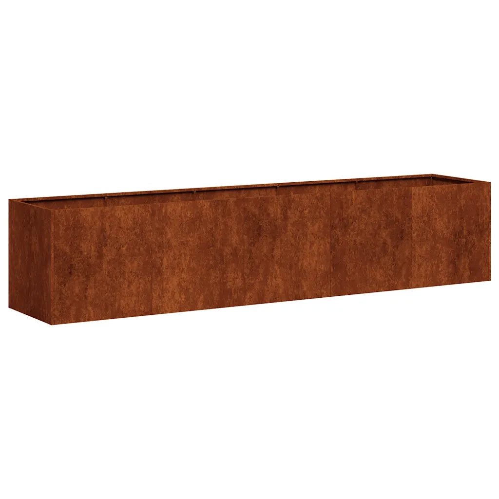Fioriera-Vaso-Contenitore per Piante Arrugginita 200x40x40 cm in Acciaio Corten