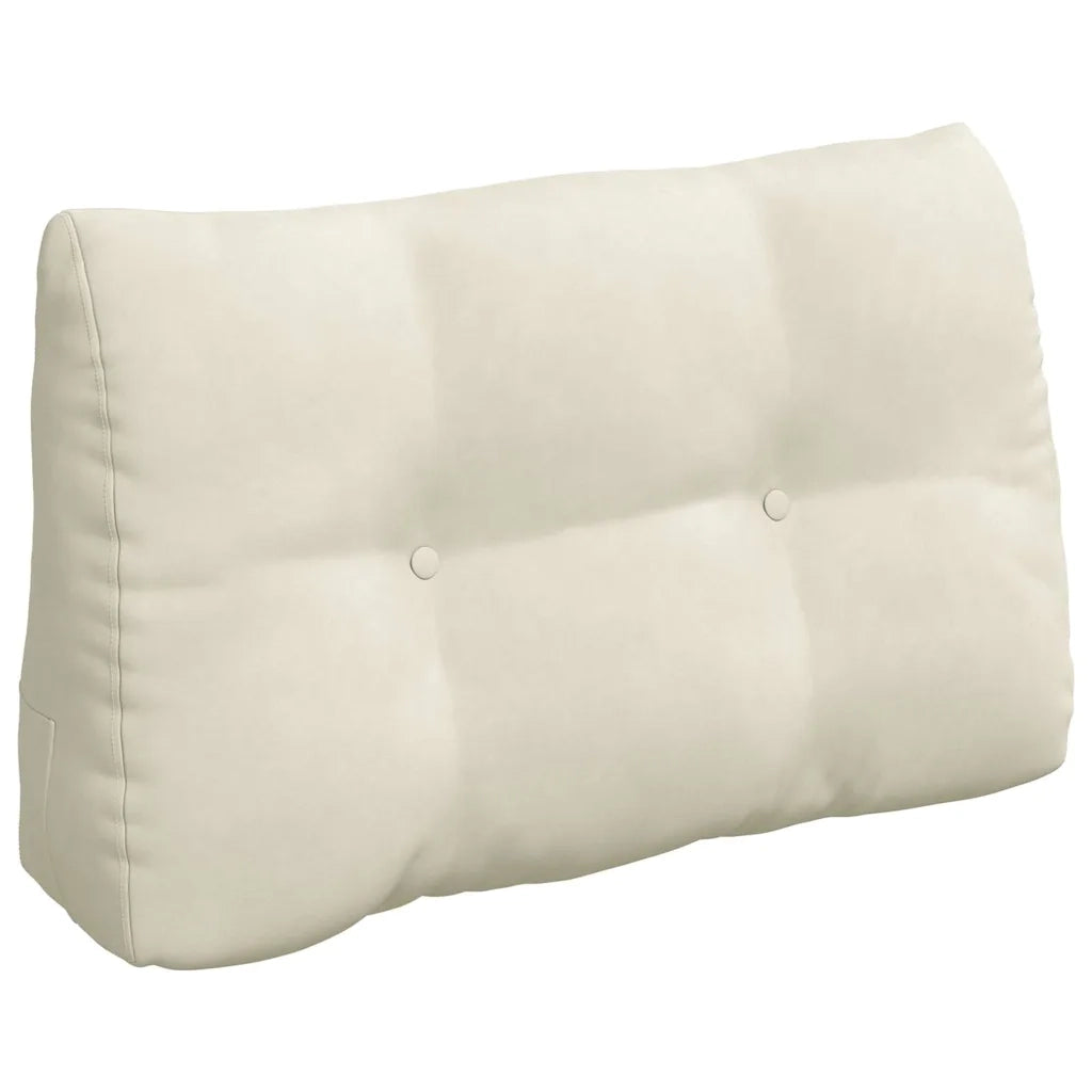 Cuscino per Schiena Crema 80 x 24 x 50 cm Velluto 42014438