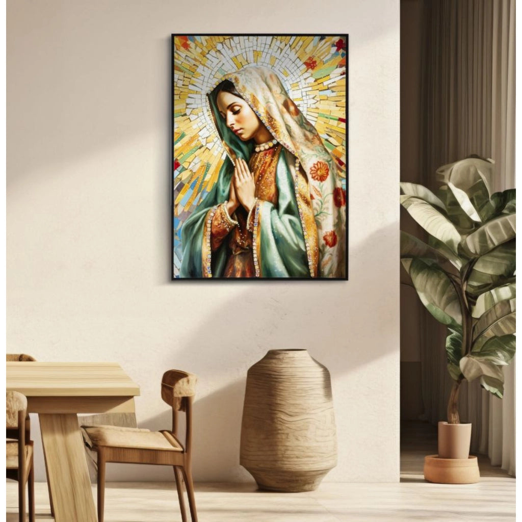 Dipinto su tela Madonna A soggetto sacro con cornice, 72x102 cm