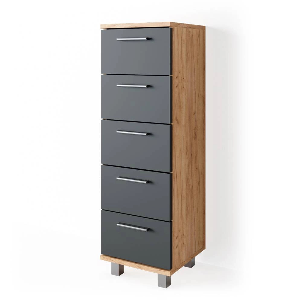 Vicco Cassettiera da bagno Quercia dorata 30 x 95 cm