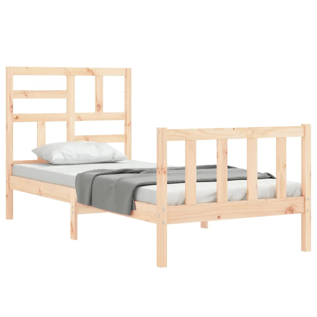 Giroletto senza Materasso-Struttura Letto 100x200 cm in Legno Massello di Pino 843874