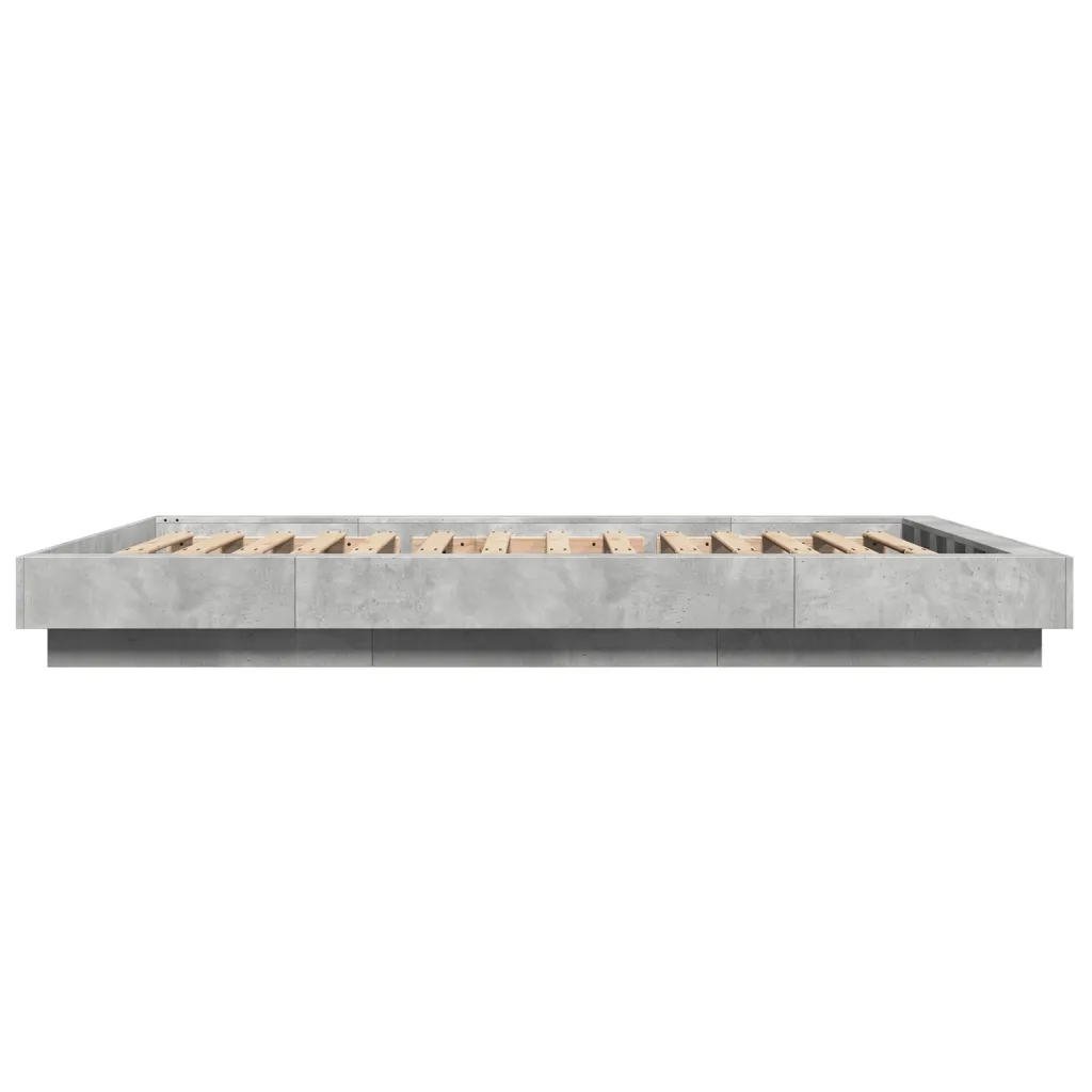 Giroletto Luci LED Grigio Cemento 135x190 cm Legno Multistrato