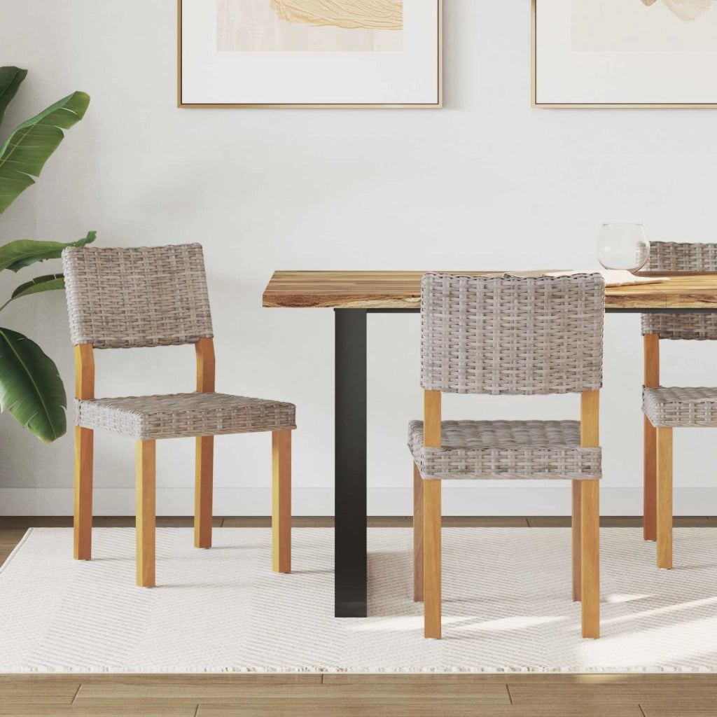 Sedia da pranzo 2 pcs Rattan Kubu Grigio Kubu 46 x 55 x 84 cm