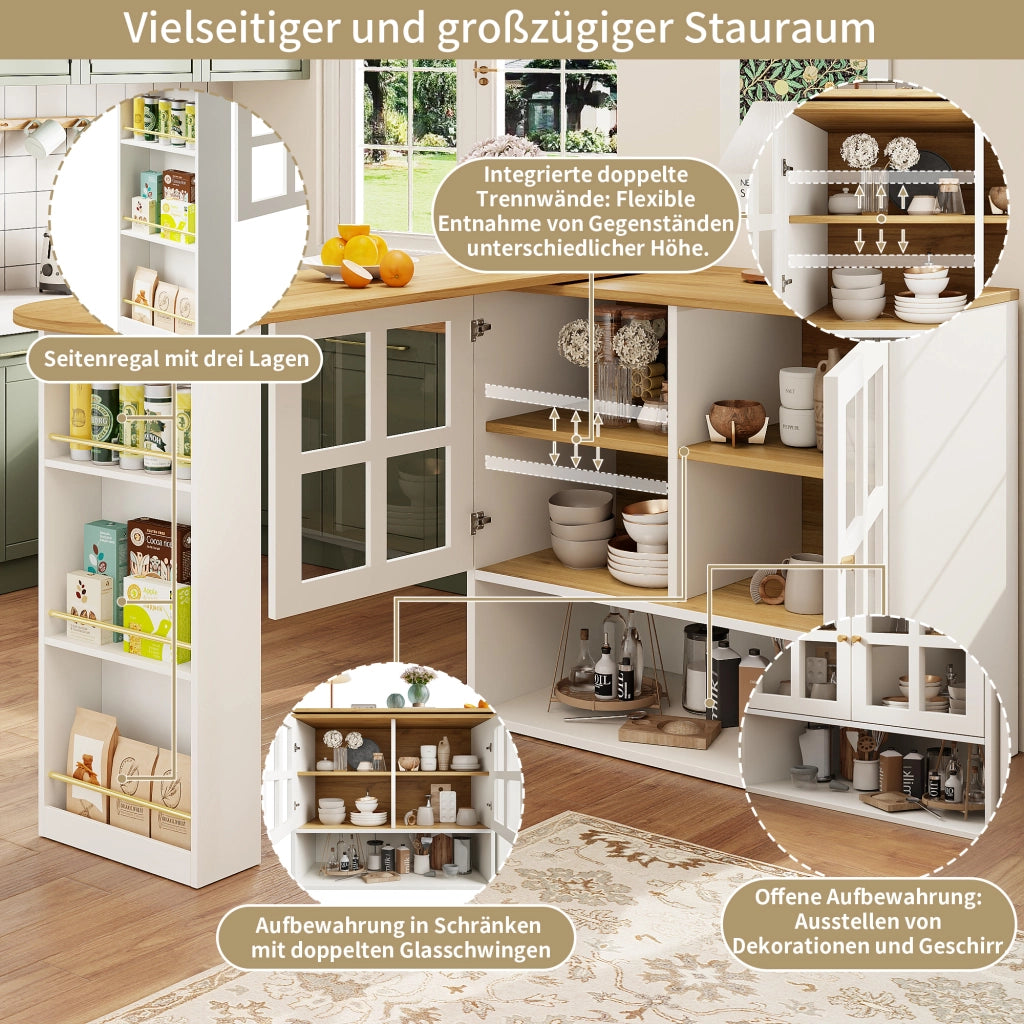 ARMADIO Girevole 360° 138-204x39x102,5 cm MDF Bianco