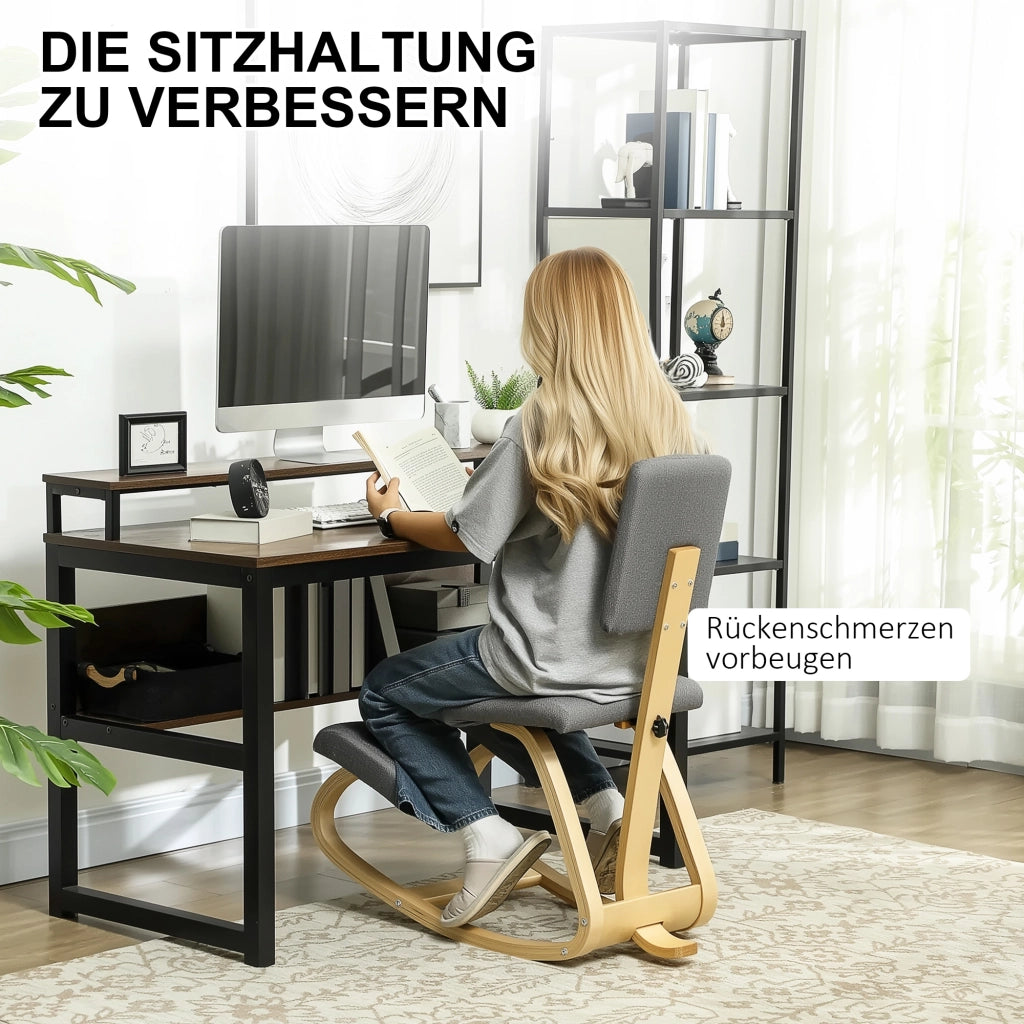 Sedia da ufficio ergonomica con poggia-ginocchia ¨C zephmum ¨C Grigio