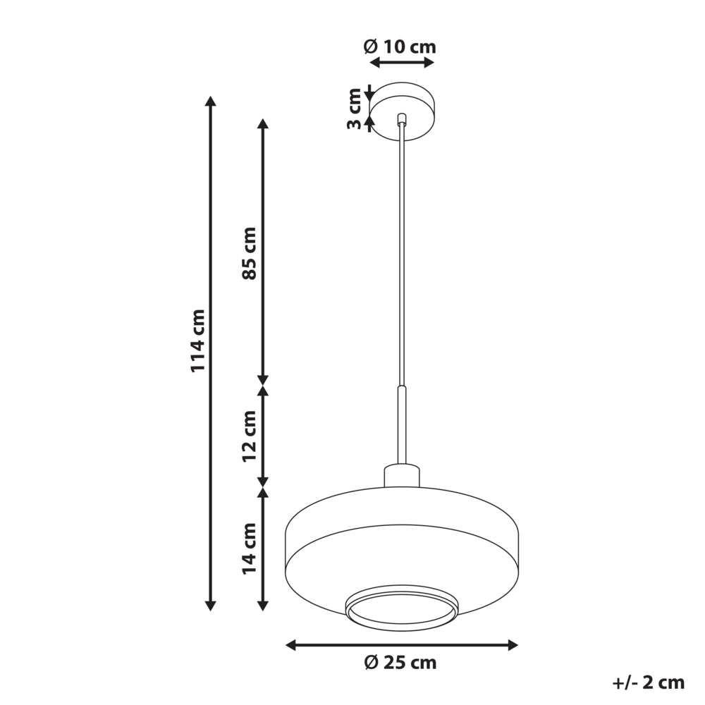 Lampada a sospensione con paralume in vetro trasparente e base in metallo dorato effetto cristallo stile moderno e glamour