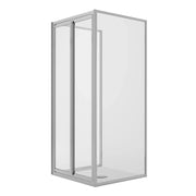 Box Doccia 3 lati 75x75x75CM H185 Cristallo Trasparente 2 Fissi+Saloon 2 Ante Battente 75 mod. Clint