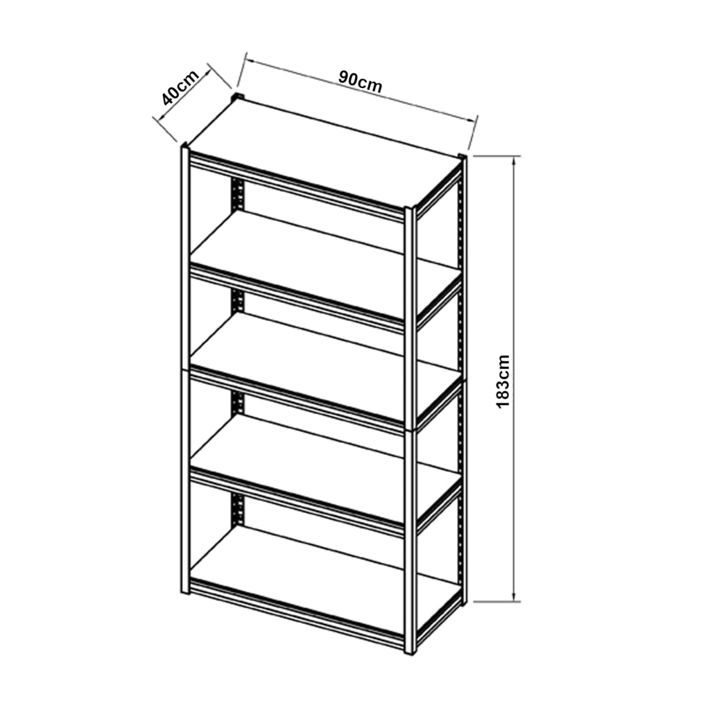 Scaffale Industriale Austrheim in Acciaio 183 x 90 x 40 cm Bianco [en.casa]