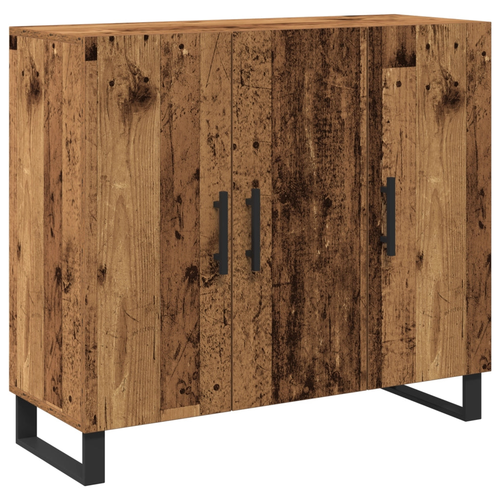Mobile con 3 Ante in Legno Vecchio 90x34x80 cm in Legno Ingegnerizzato