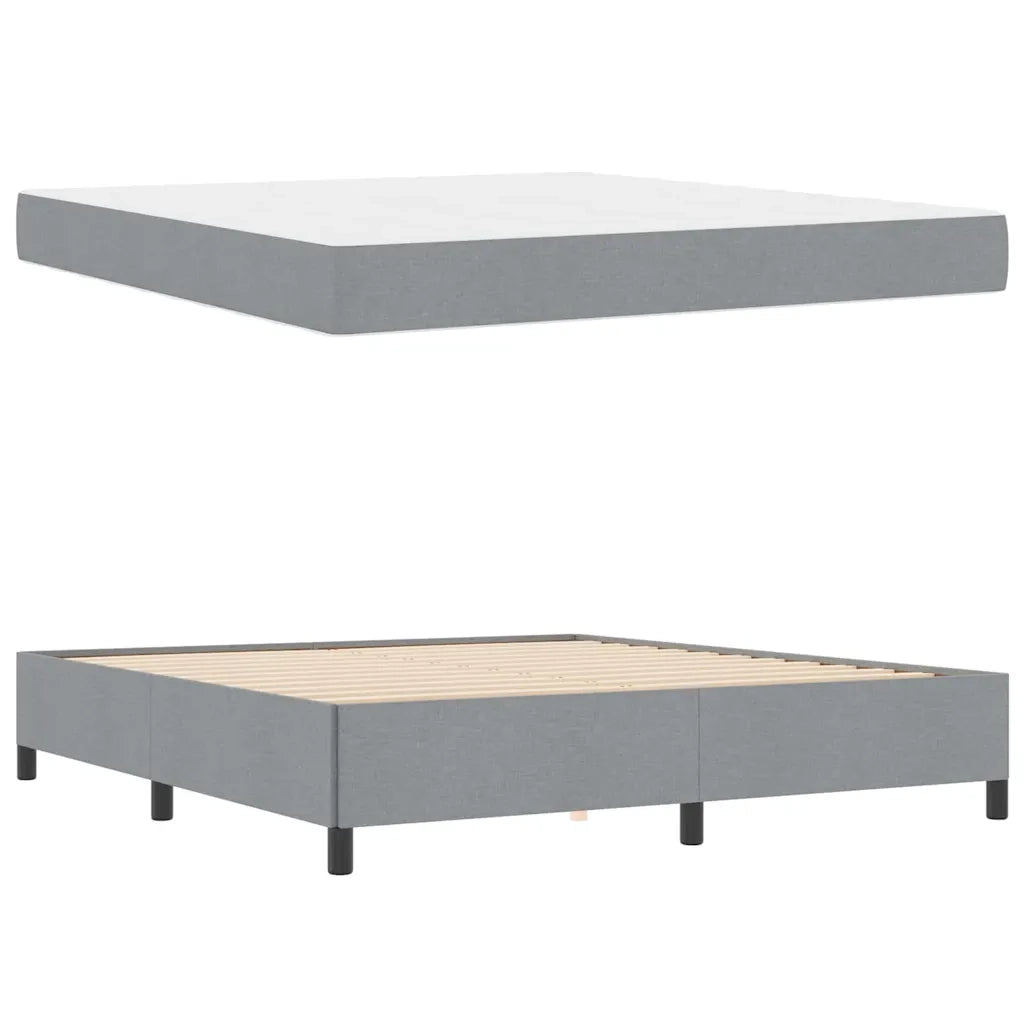 Letto a molle Grigio chiaro 180 x 200 cm Tessuto