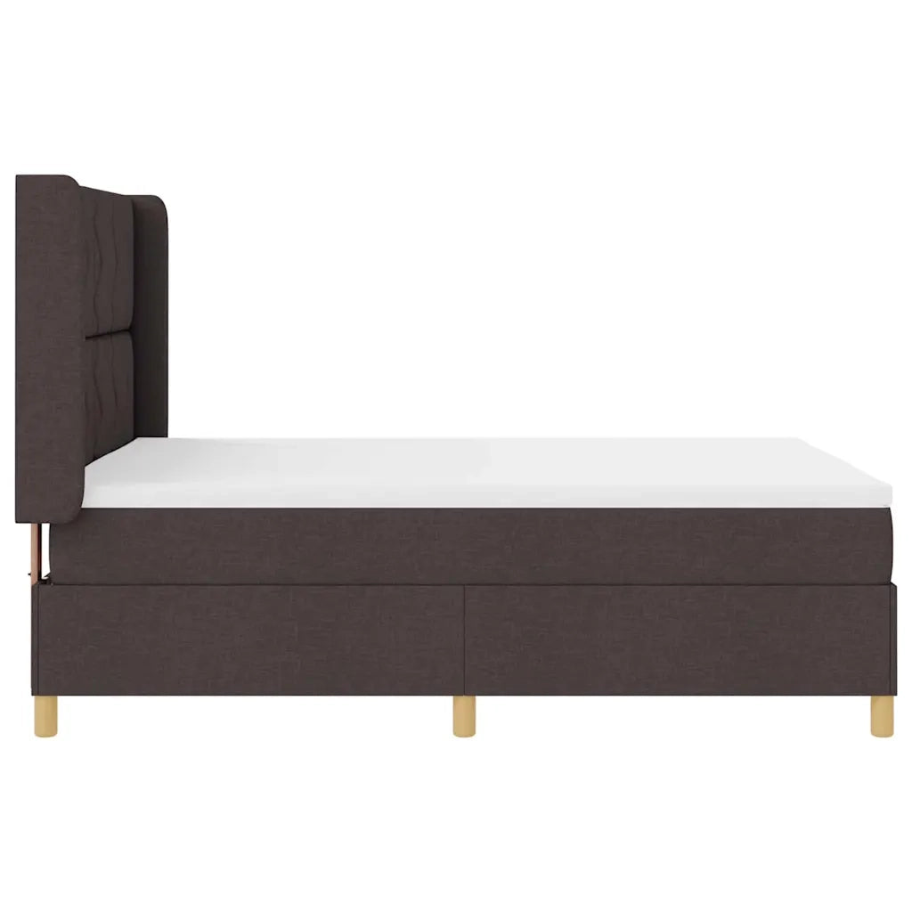 Letto a molle con testiera Marrone Scuro 140 x 200 cm Tessuto 3341899