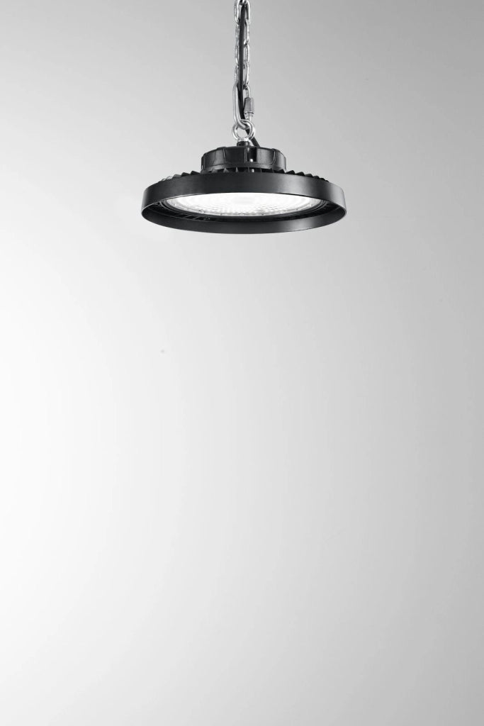 PLAFONIERA LED AVROCAR NERA IN ALLUMINIO 200W 30000LM 4000K D.30CM IP65