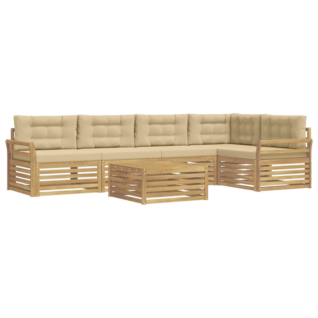 Set di divani da esterno 6 pcs Bianco e Beige 79 x 79 x 37 cm 3390528