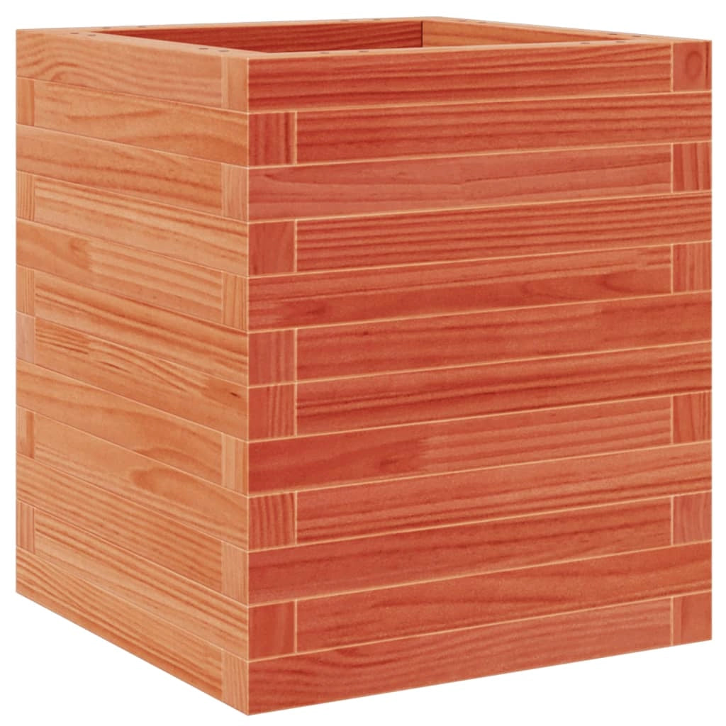 Fioriera rialzata per piante fiori terrazza giardino finitura a cera 40 x 40 x 46 cm legno di pino massiccio marrone 02_0038454