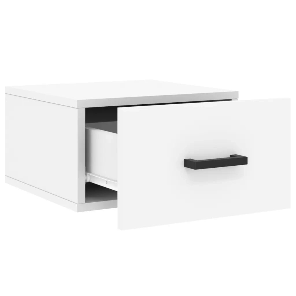 Comodino a Muro-Tavolino da notte sospeso Bianco 35x35x20 cm 668338
