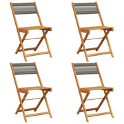 Sedie da Giardino Pieghevoli 4 pz | Sedie da Esterno Grigie Legno Massello Acacia