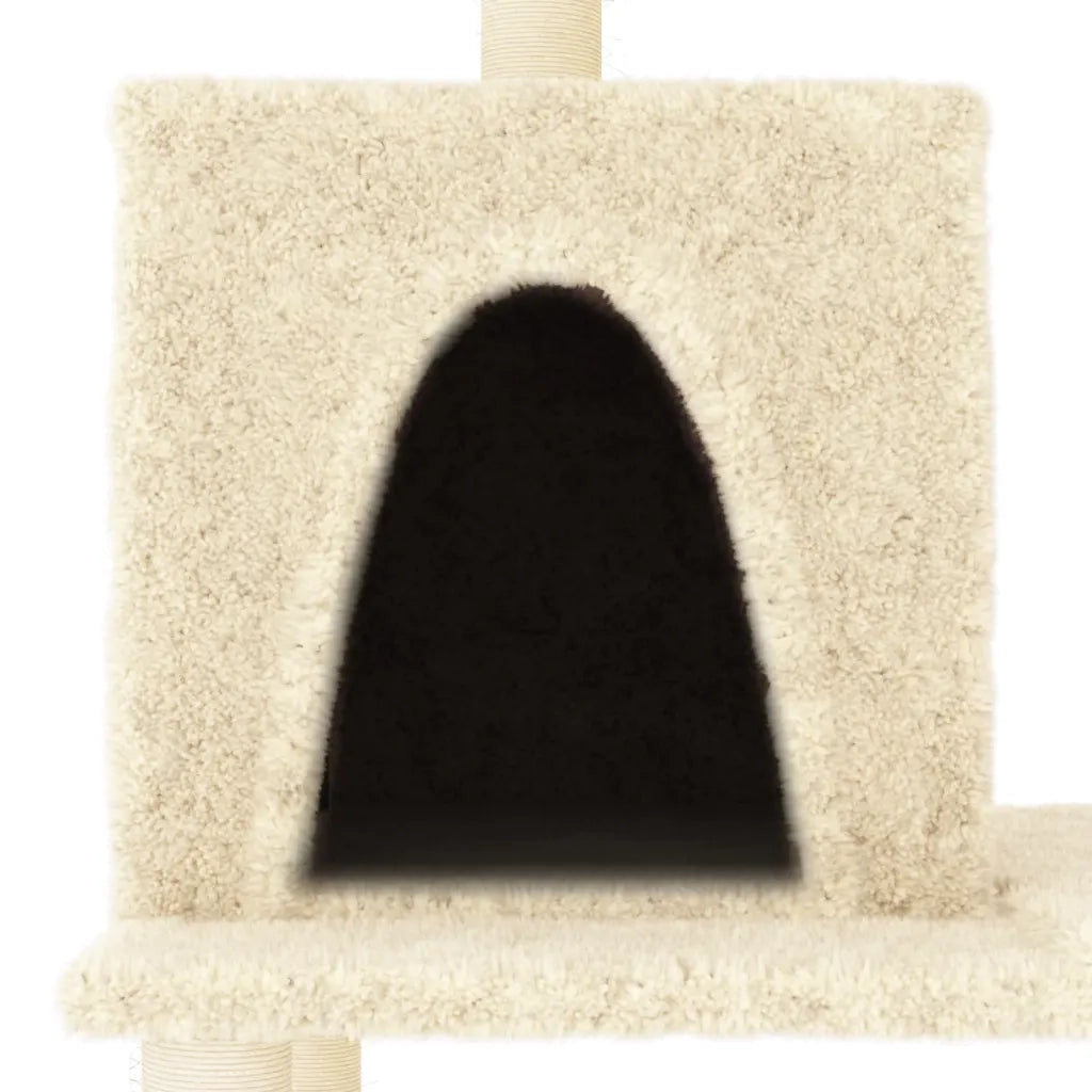 vidaXL Albero per Gatti con Tiragraffi in Sisal Crema 167 cm