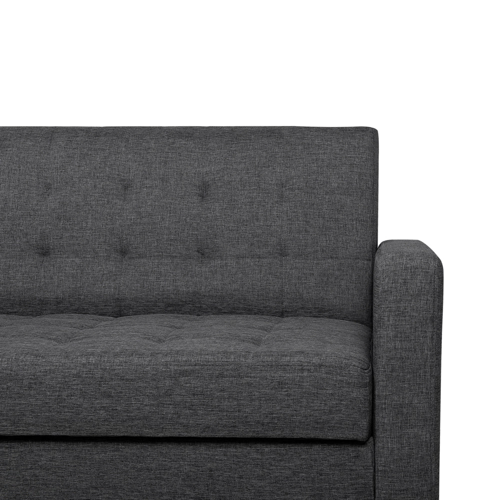 Divano Letto In Tessuto Grigio Scuro A 3 Posti Con Rivestimento Trapuntato Click Clack