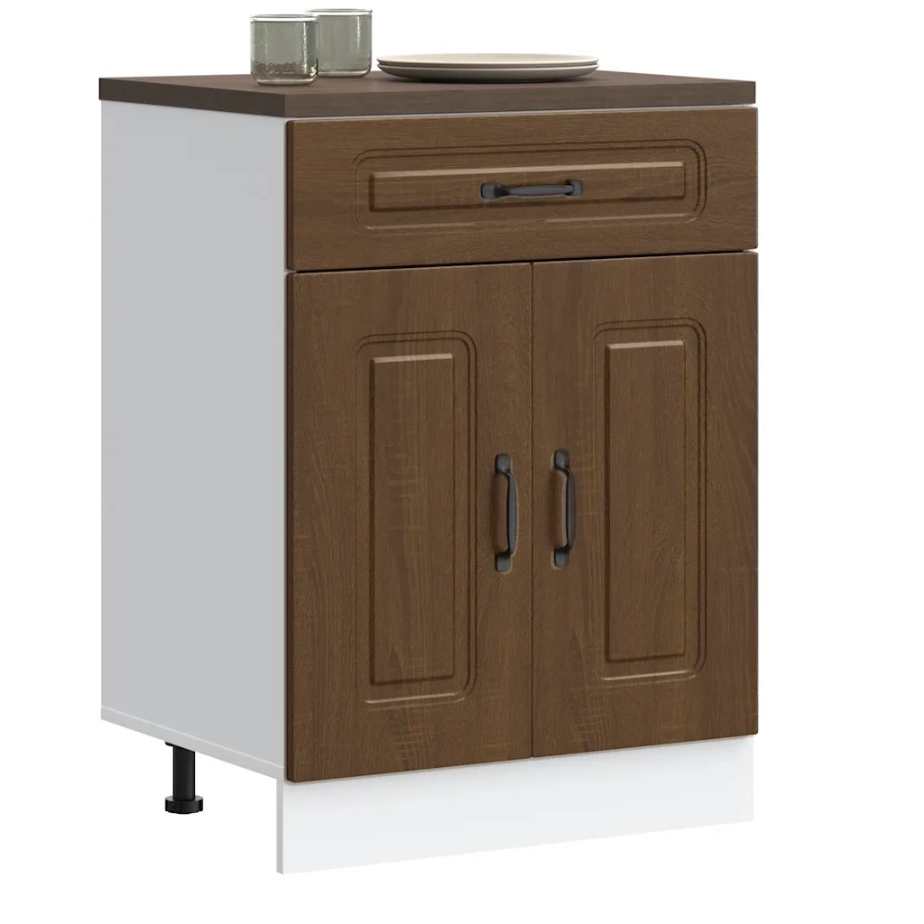Base da Cucina-Mobile Base da Cucina Kalmar Rovere Marrone in Legno Multistrato 554376
