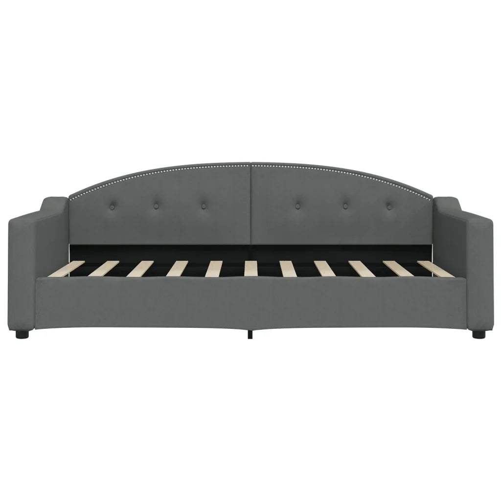 Divano Letto con Materasso Grigio Scuro 90x190 cm in Tessuto