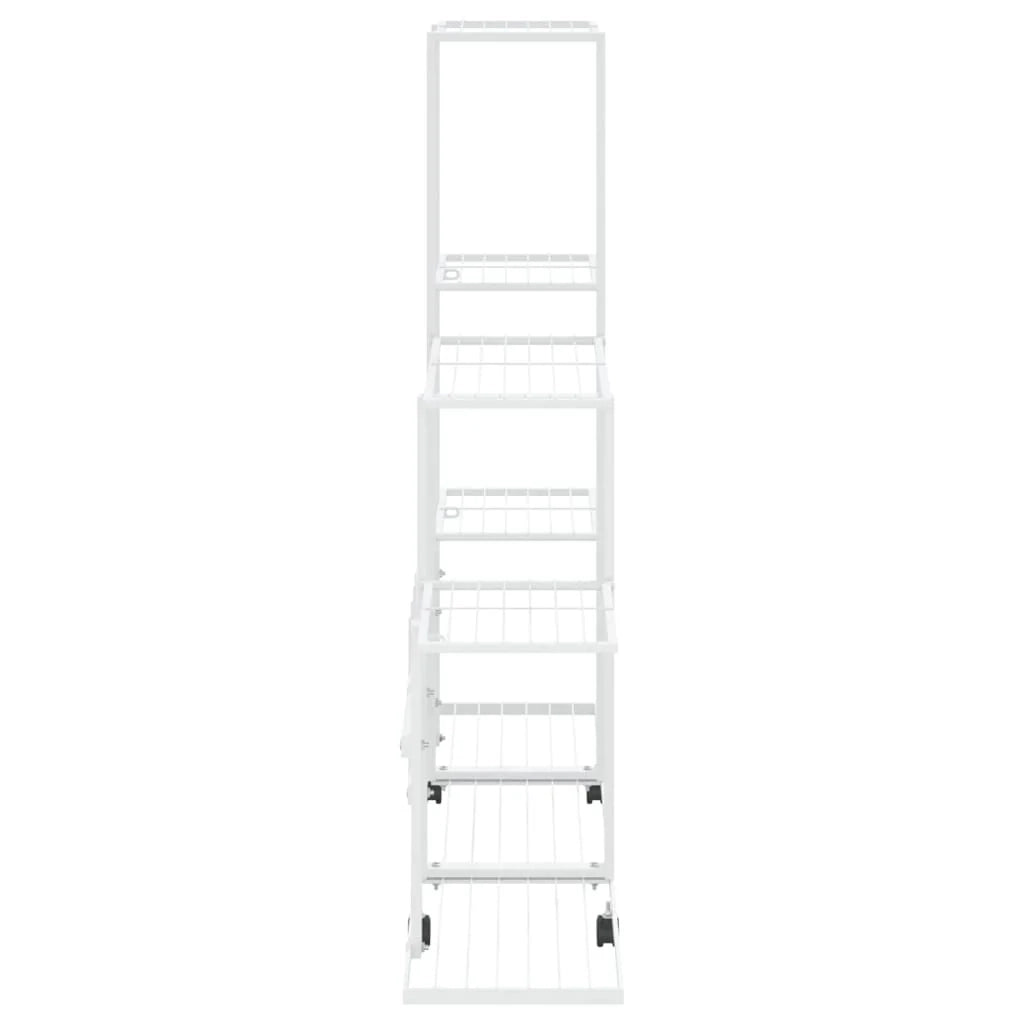 Portavasi mobile portafiori su ruote 94,5 x 25 x 92,5 cm metallo bianco 02_0045183