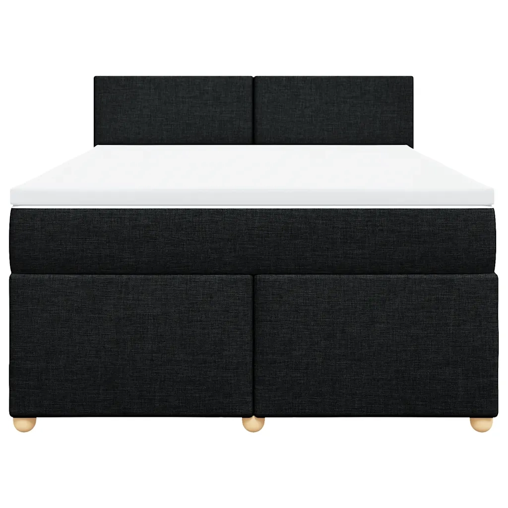 Giroletto a Molle con Materasso Nero 160x200 cm in Tessuto