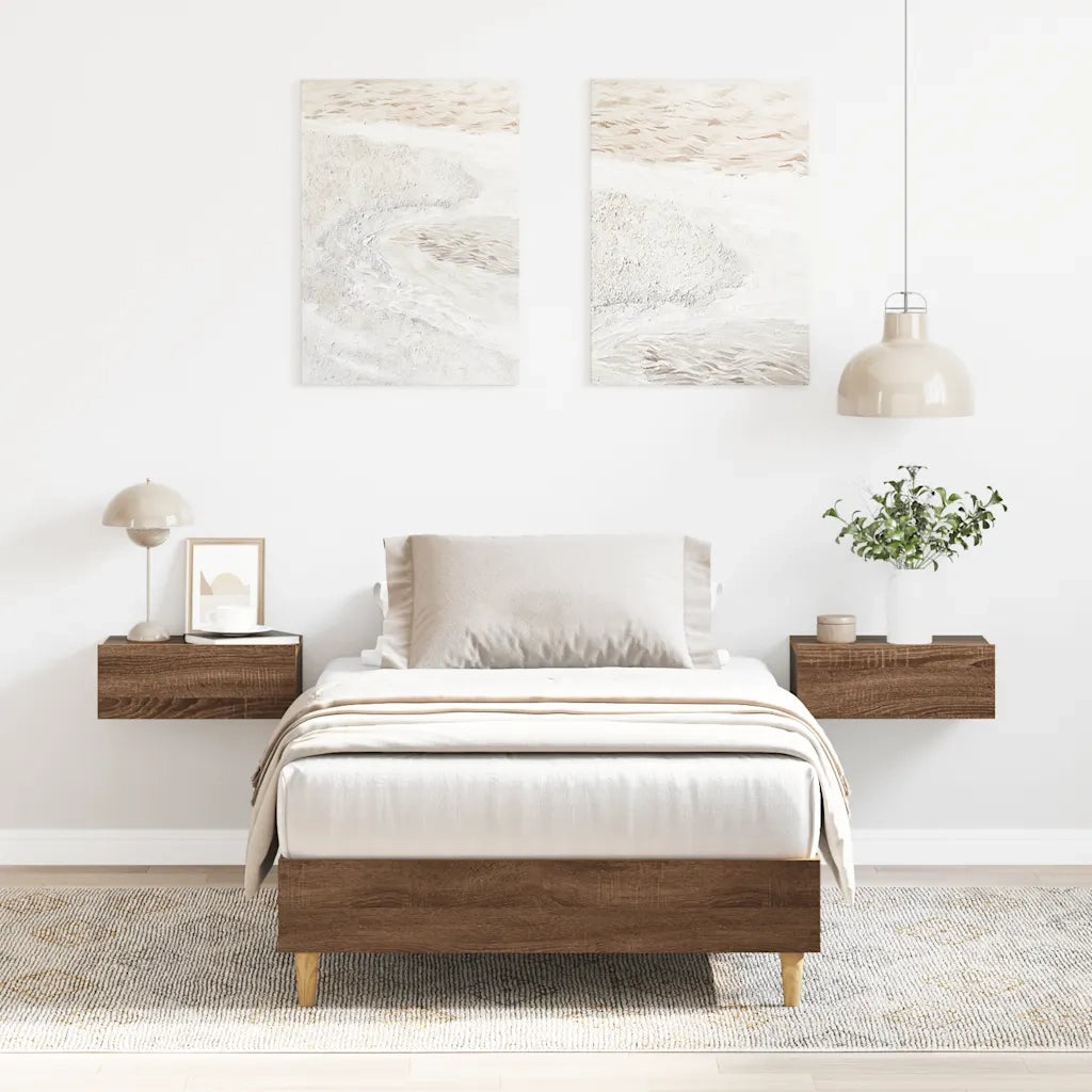 vidaXL Giroletto senza Materasso Rovere Marrone 75x190cm in Truciolato