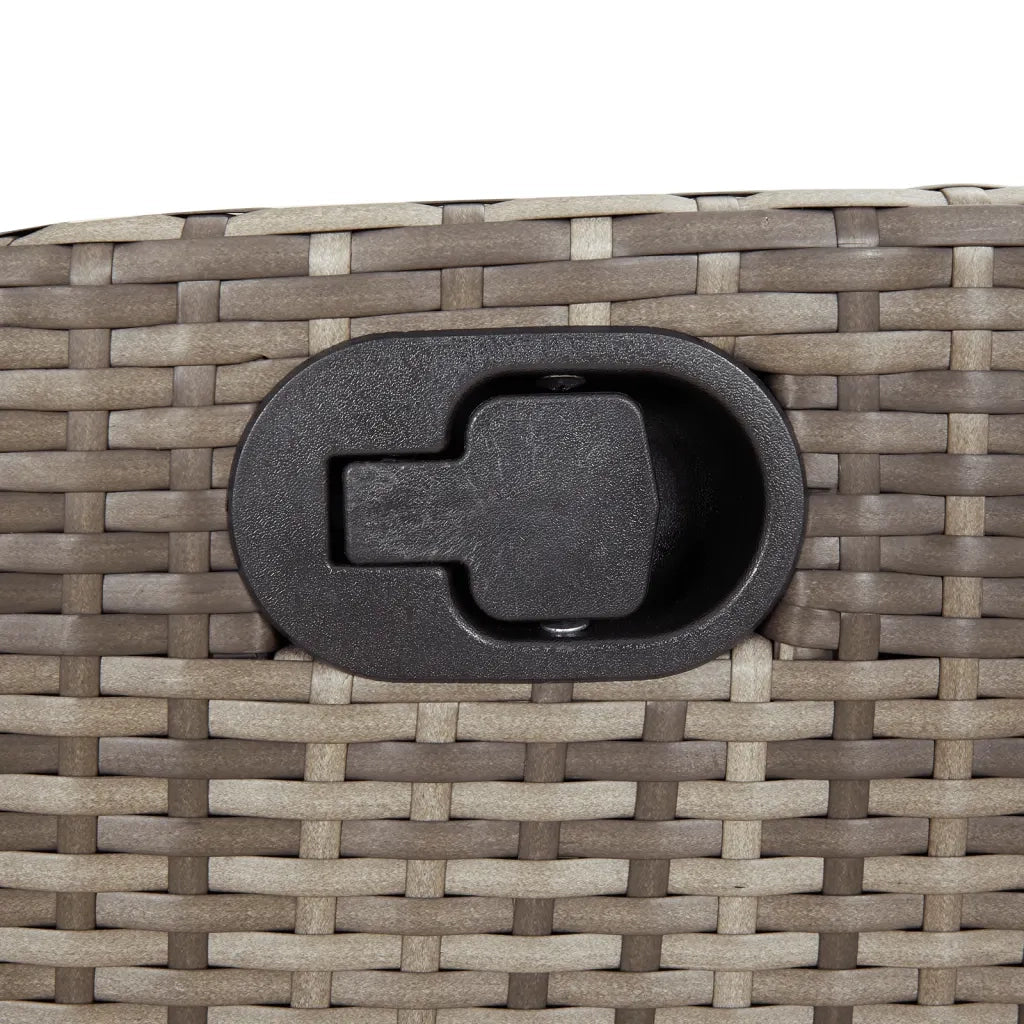 Sedia Reclinabile da Giardino con Poggiapiedi Grigia Polyrattan 365283