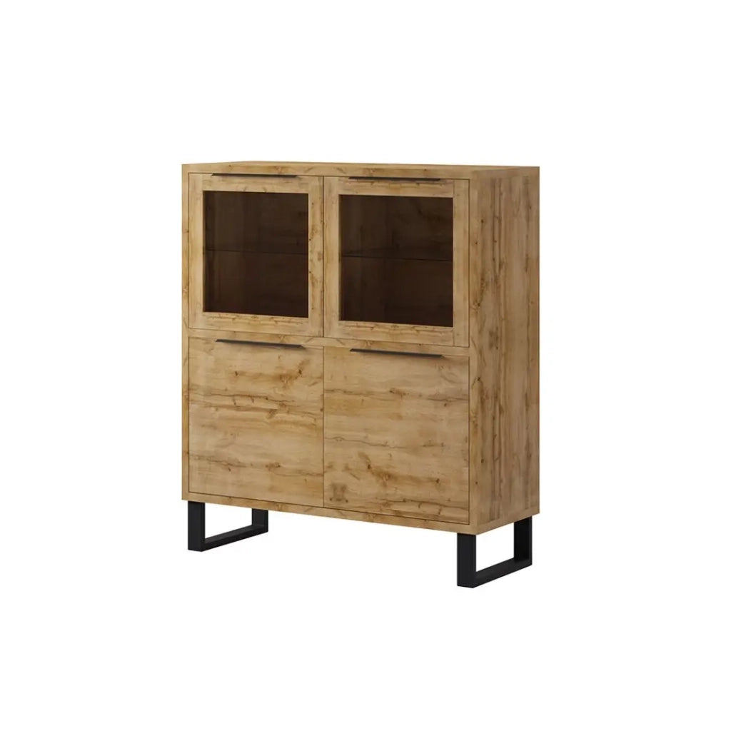 Set di 3 mobili da soggiorno collezione MILO. Colore rovere. Stile industriale.