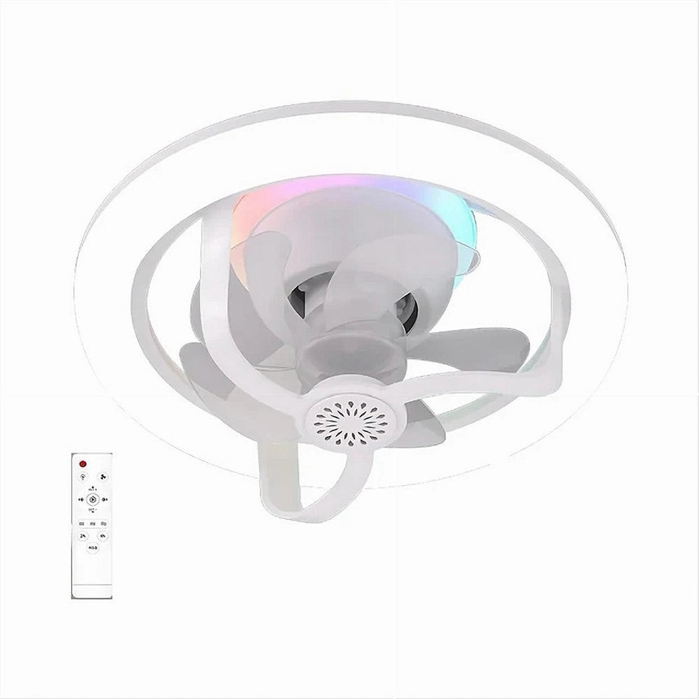 Trade Shop - Ventilatore Soffitto Con Luce Led Rgb Regolabile Sky Refresh Con Telecomando -