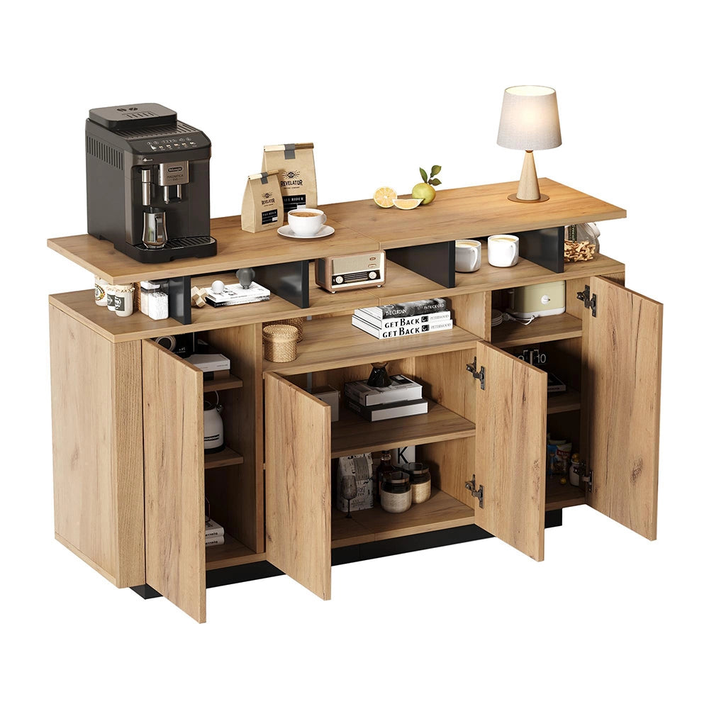 Com貌 - Xylo - 4 ante 3 ripiani 120x40x85cm colore naturale