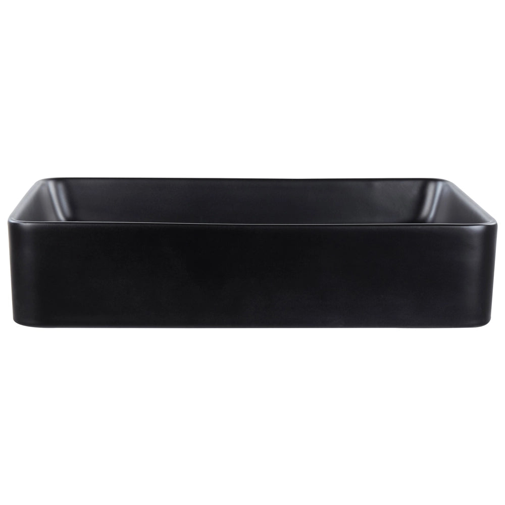 Lavabo da appoggio in ceramica con finitura nera opaca 510 x 340 mm Lavello da bagno rettangolare