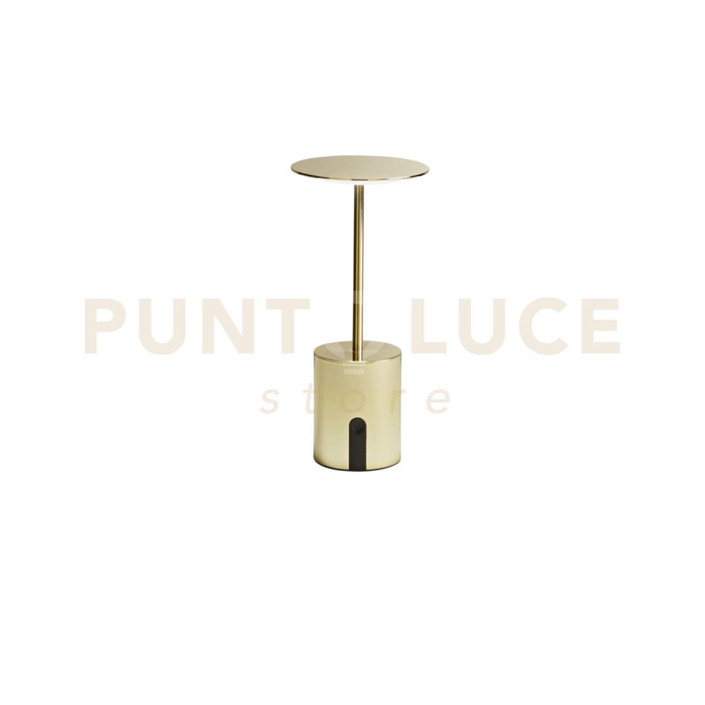 LAMPADA DA TAVOLO RICARICABILE LED LIBERTY ORO 2W 300LM 3000K DIMMERABILE IP44 10X22CM