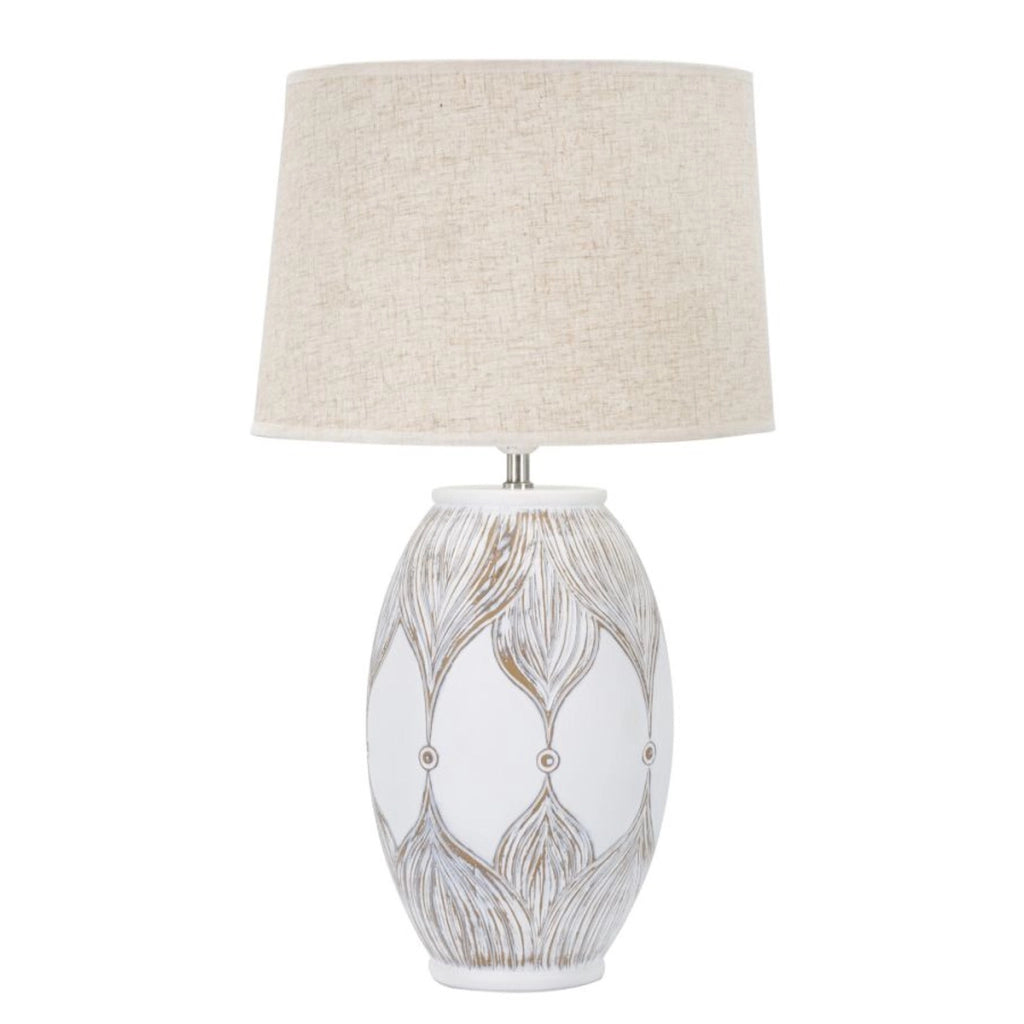 Lampada da Tavolo VKH166, Bianco, Poliresina, 38x38x67 cm