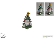 Albero Decorativo in Ceramica Babbo Natale con Luci 24 cm