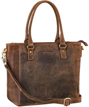 Borsa da Ufficio Vintage in Pelle Reale per MacBooks 13.3' - Creta - Miele