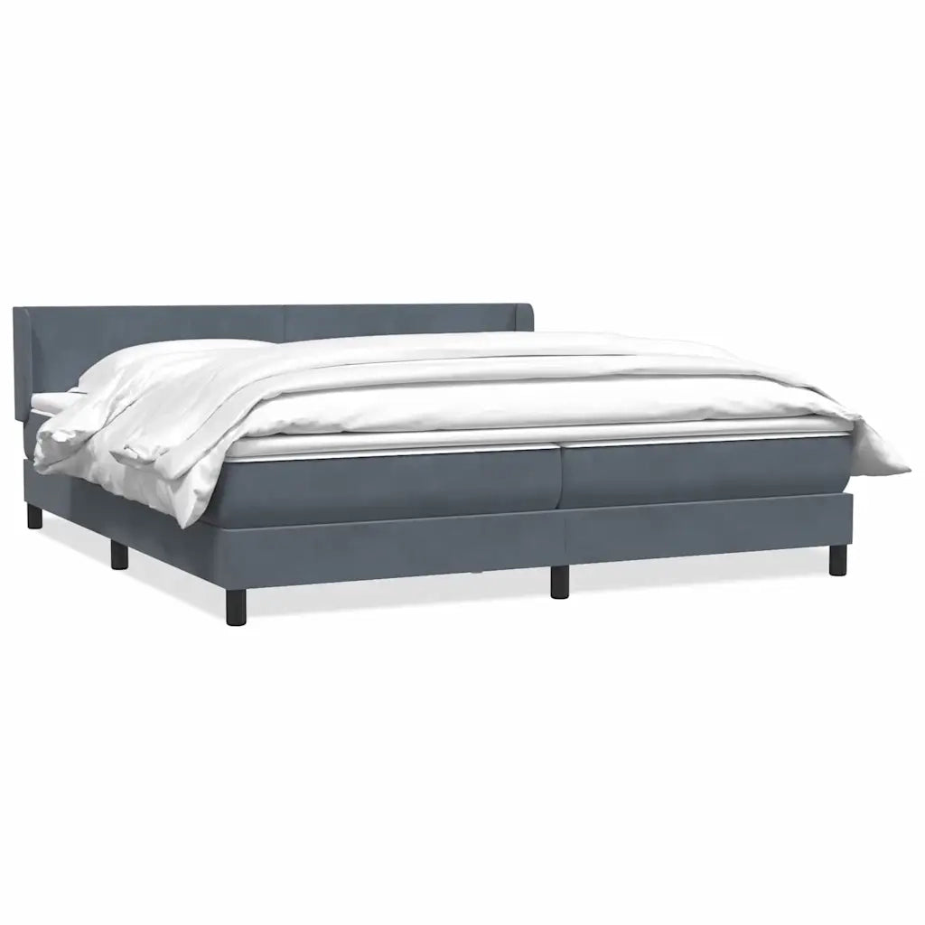 Giroletto a Molle con Materasso Grigio Scuro 180x210 cm Velluto 3317956