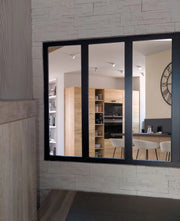 Verriere Wood Mdf nero 3 vetri trasparenti H 1080 Mm X L 1123 Mm senza maniglia